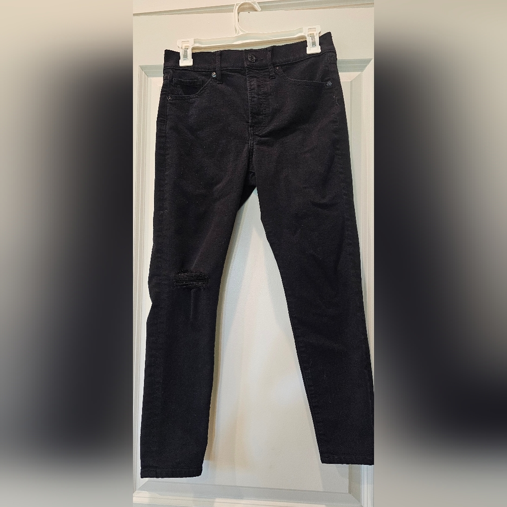 Express Mid-Rise Skinny Jean Knee Cutout